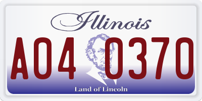 IL license plate A040370