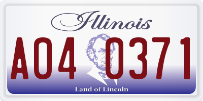 IL license plate A040371