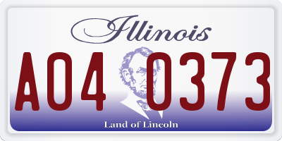IL license plate A040373