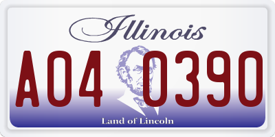 IL license plate A040390
