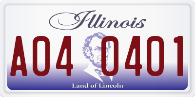 IL license plate A040401