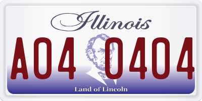 IL license plate A040404