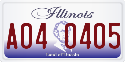 IL license plate A040405