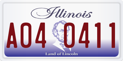 IL license plate A040411