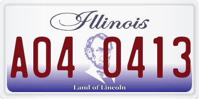 IL license plate A040413