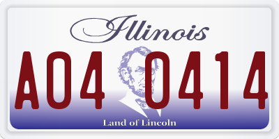 IL license plate A040414