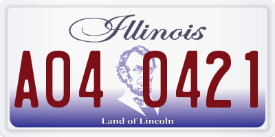 IL license plate A040421