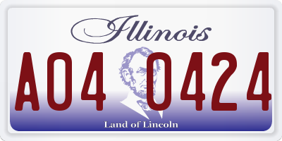 IL license plate A040424