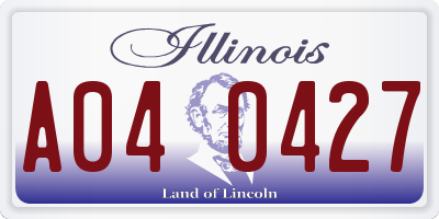 IL license plate A040427