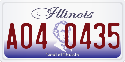 IL license plate A040435