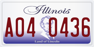 IL license plate A040436