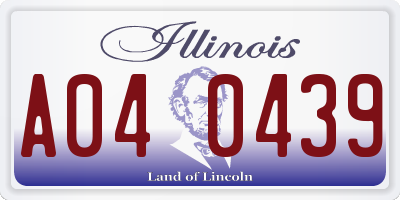 IL license plate A040439