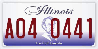 IL license plate A040441