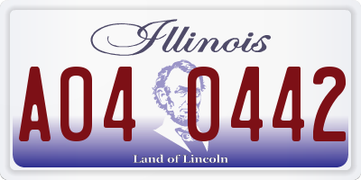 IL license plate A040442