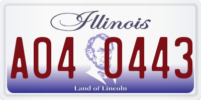 IL license plate A040443