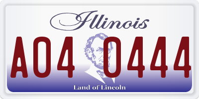 IL license plate A040444
