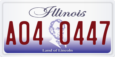 IL license plate A040447
