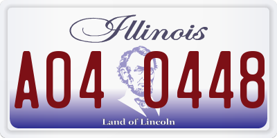 IL license plate A040448