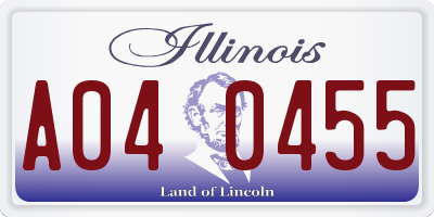 IL license plate A040455