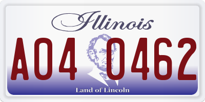 IL license plate A040462