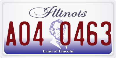 IL license plate A040463
