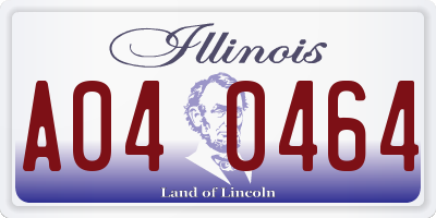 IL license plate A040464