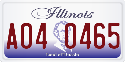 IL license plate A040465