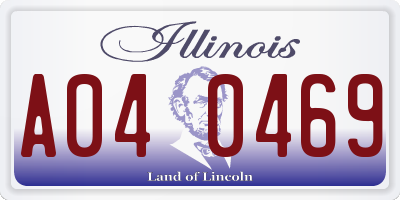 IL license plate A040469