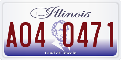 IL license plate A040471