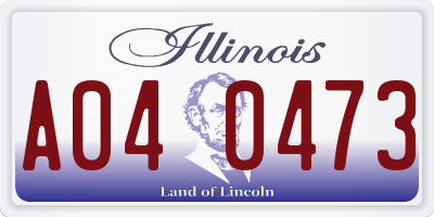 IL license plate A040473