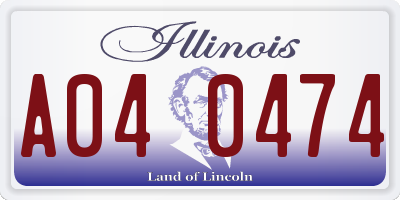IL license plate A040474