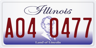 IL license plate A040477