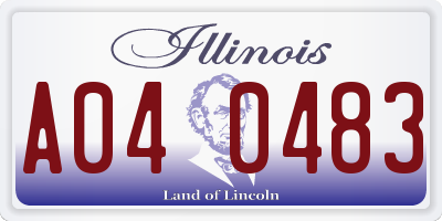 IL license plate A040483