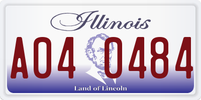 IL license plate A040484