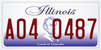 IL license plate A040487