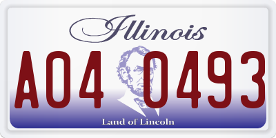 IL license plate A040493