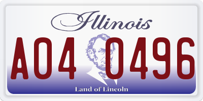 IL license plate A040496