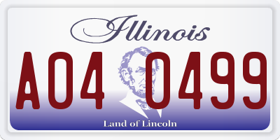 IL license plate A040499