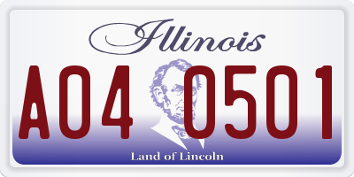 IL license plate A040501