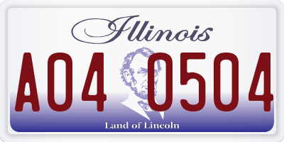 IL license plate A040504