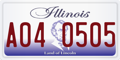 IL license plate A040505