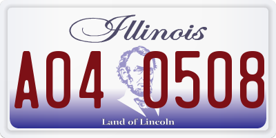 IL license plate A040508