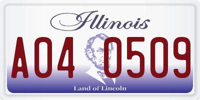 IL license plate A040509