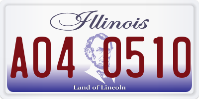 IL license plate A040510