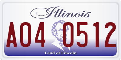 IL license plate A040512