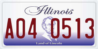 IL license plate A040513