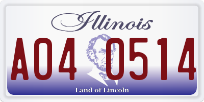 IL license plate A040514