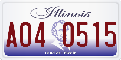 IL license plate A040515
