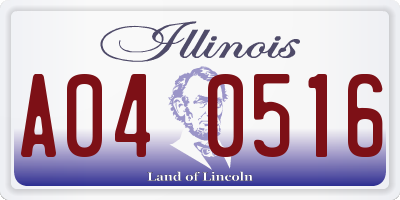 IL license plate A040516
