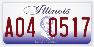 IL license plate A040517